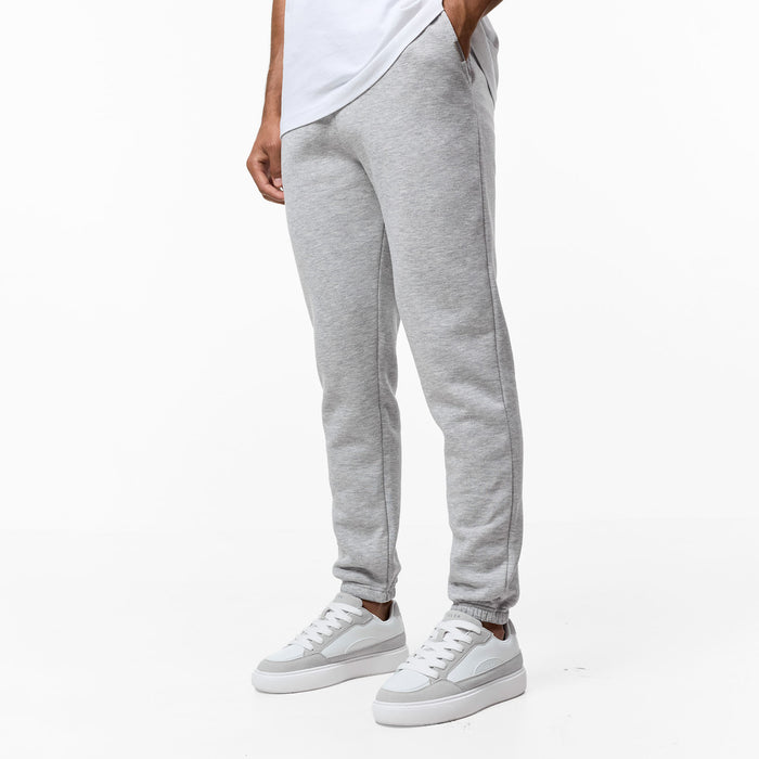 Men's grey marl cuffed tracksuit bottoms