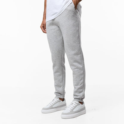 Men's grey marl cuffed tracksuit bottoms