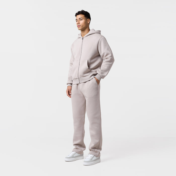 Relaxed Fit FZ Open Hem Tracksuit | Sand