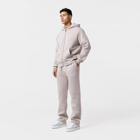 Relaxed Fit FZ Open Hem Tracksuit | Sand