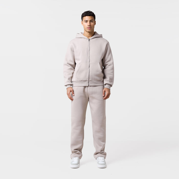 Relaxed Fit FZ Open Hem Tracksuit | Sand
