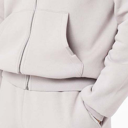Relaxed Fit FZ Open Hem Tracksuit | Stone