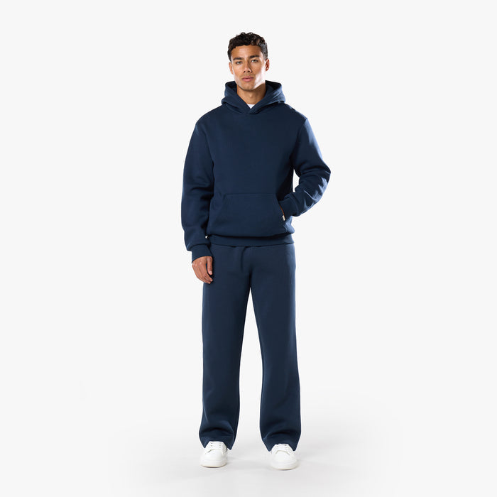 Front view of men's relaxed fit tracksuit in navy