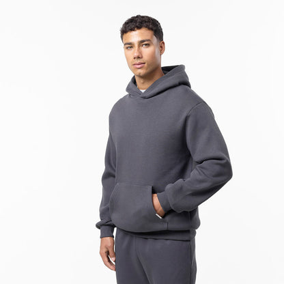 Relaxed fit hoodie in dark grey