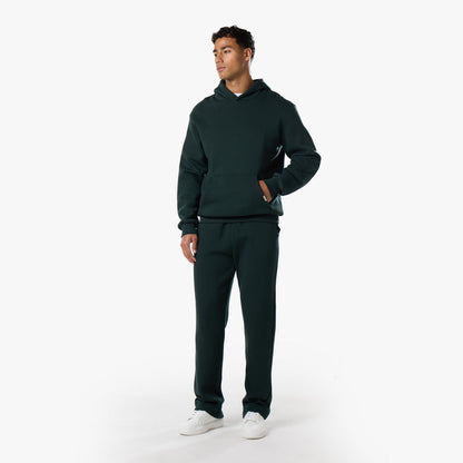 Relaxed Fit Open Hem Tracksuit | Forest Green