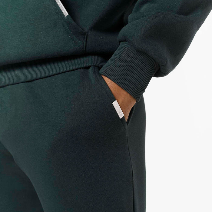 Relaxed Fit Open Hem Tracksuit | Forest Green