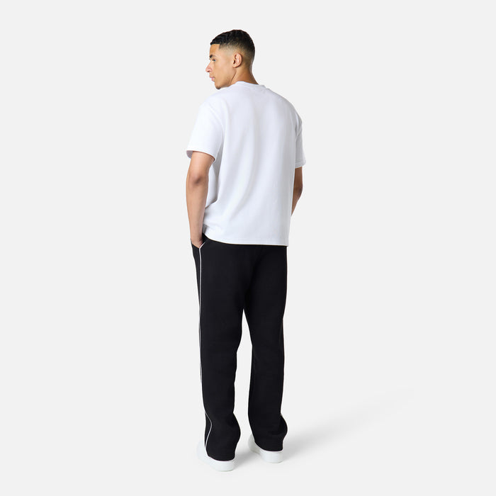 Relaxed Fit Piping Open Hem Jogger |  Black