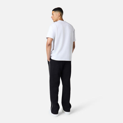 Relaxed Fit Piping Open Hem Jogger |  Black