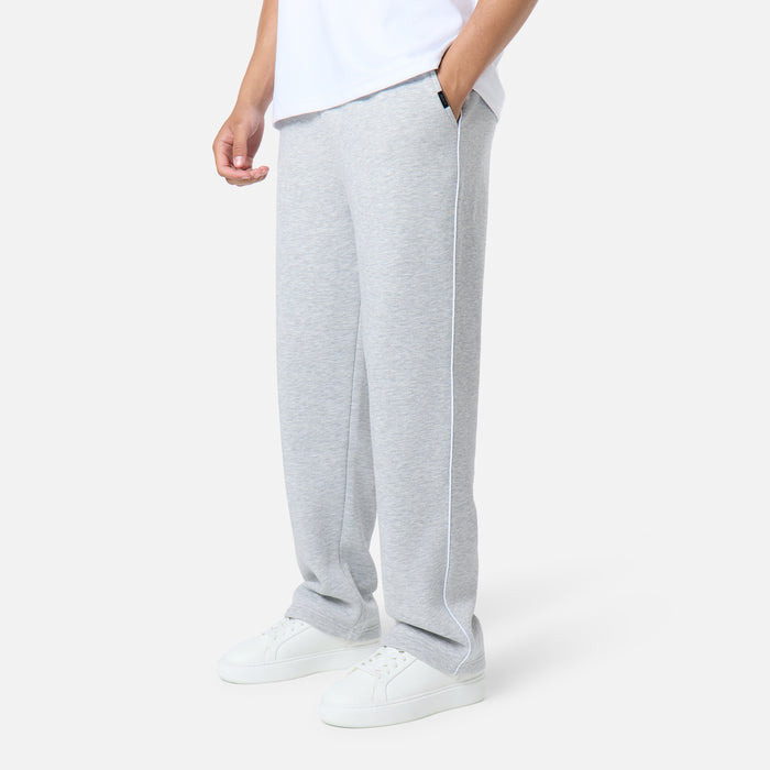 Relaxed Fit Piping Open Hem Jogger |  Grey Marl