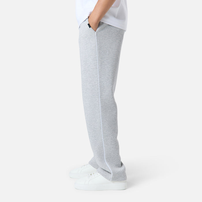 Relaxed Fit Piping Open Hem Jogger |  Grey Marl