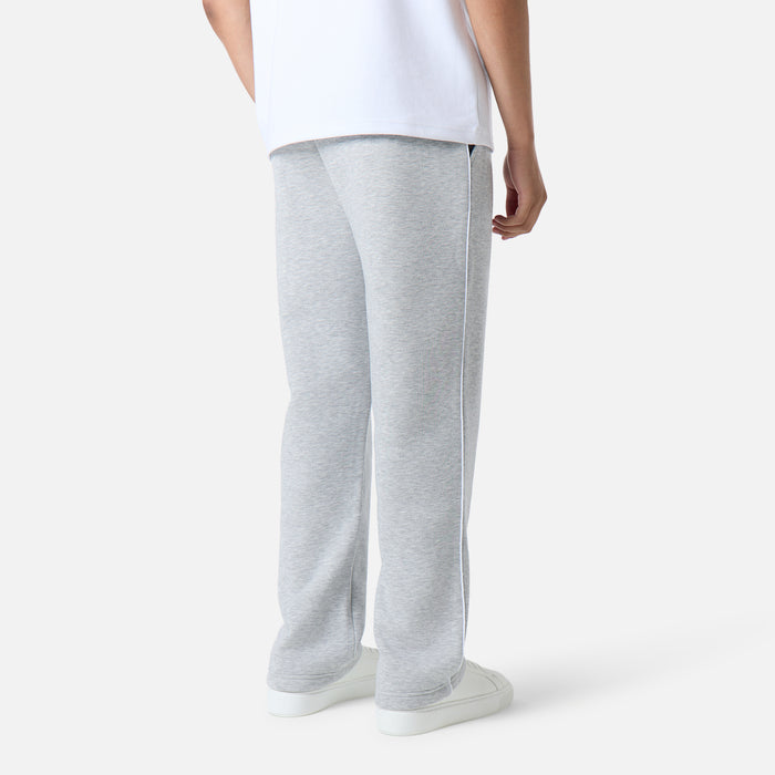 Relaxed Fit Piping Open Hem Jogger |  Grey Marl