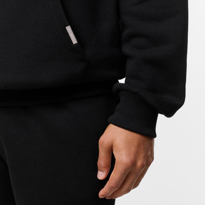 Close up of branding detail on kangeroo pocket