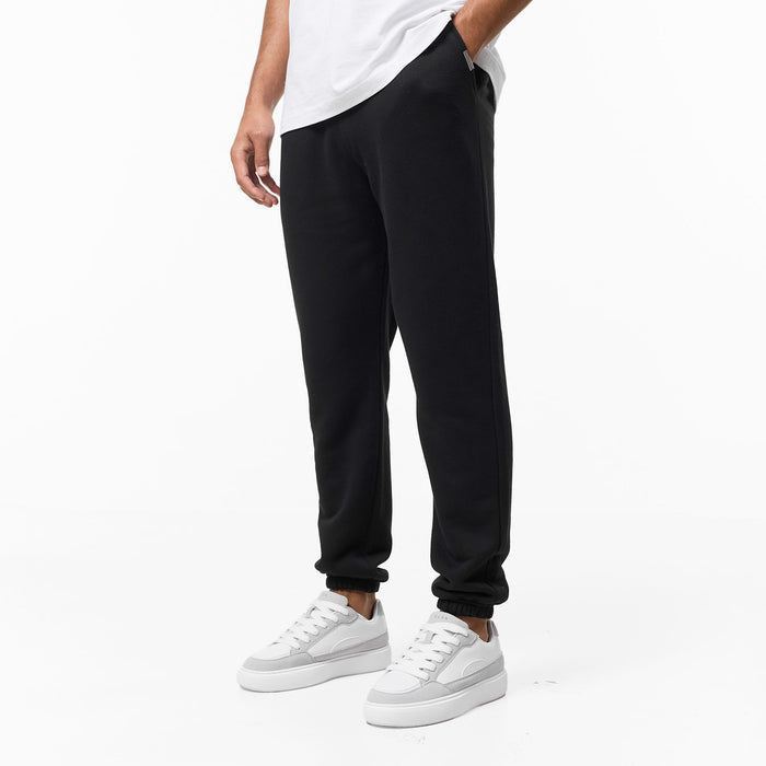 Black cuffed tracksuit bottoms