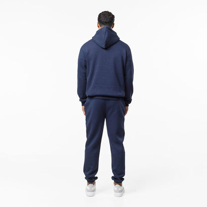 Full rear view of relaxed navy tracksuit