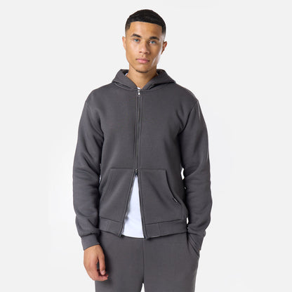 Relaxed Full Zip Hoodie |  Dark Grey