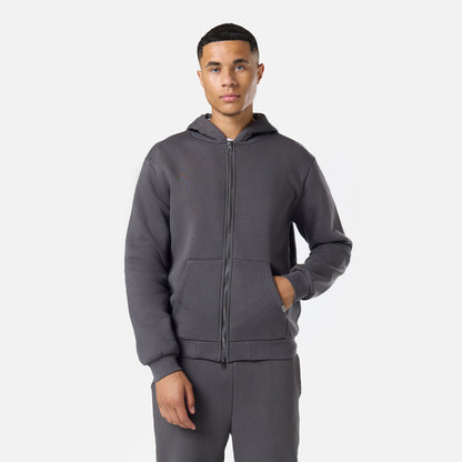 Relaxed Full Zip Hoodie |  Dark Grey