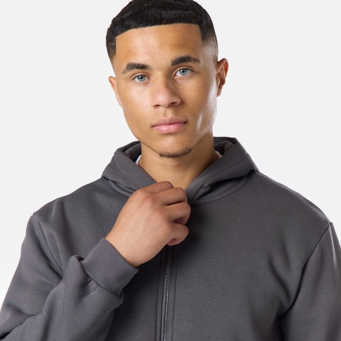 Relaxed Full Zip Hoodie |  Dark Grey