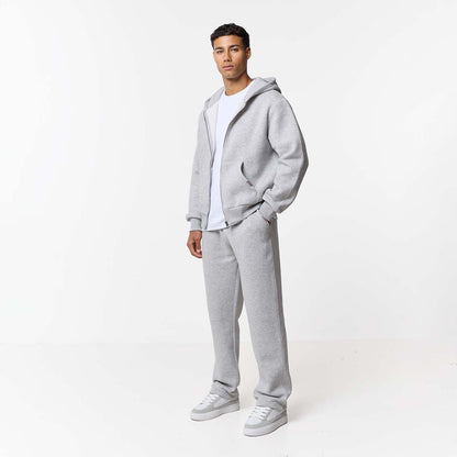 Relaxed Full Zip Hoodie | Grey Marl