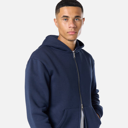 Relaxed Full Zip Hoodie |  Navy