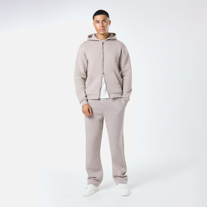 Relaxed Full Zip Hoodie |  Stone
