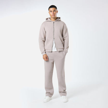 Relaxed Full Zip Hoodie |  Stone