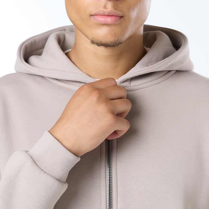 Relaxed Full Zip Hoodie |  Stone