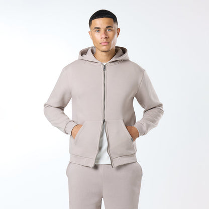 Relaxed Full Zip Hoodie |  Stone