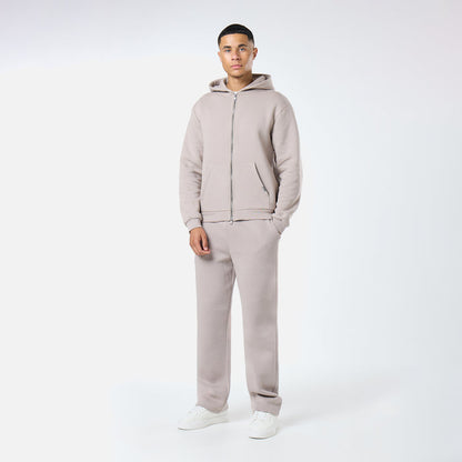 Relaxed Full Zip Hoodie |  Stone