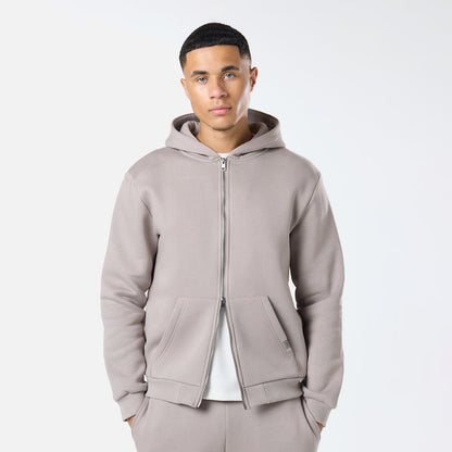 Relaxed Full Zip Hoodie |  Taupe