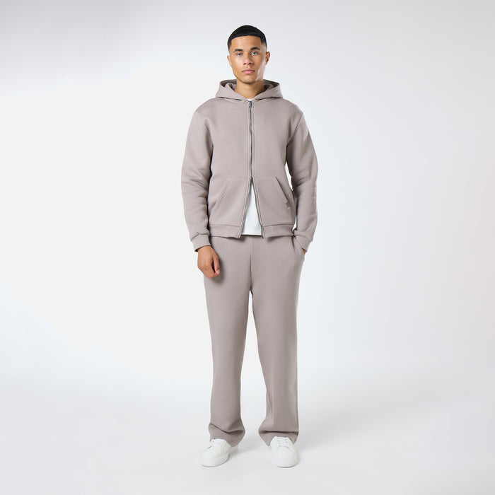 Relaxed Full Zip Hoodie |  Taupe