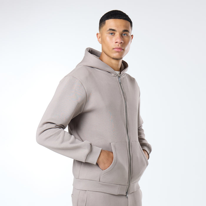 Relaxed Full Zip Hoodie |  Taupe
