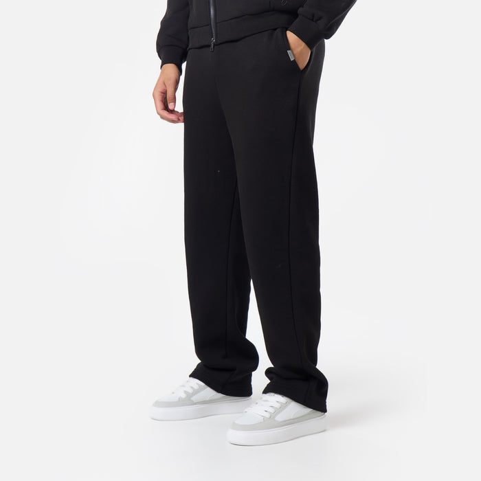 Relaxed Full Zip Open Hem Tracksuit | Black