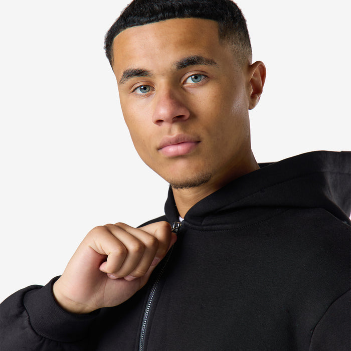 Relaxed Full Zip Open Hem Tracksuit | Black