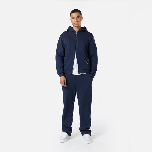 Relaxed Full Zip Open Hem Tracksuit | Navy