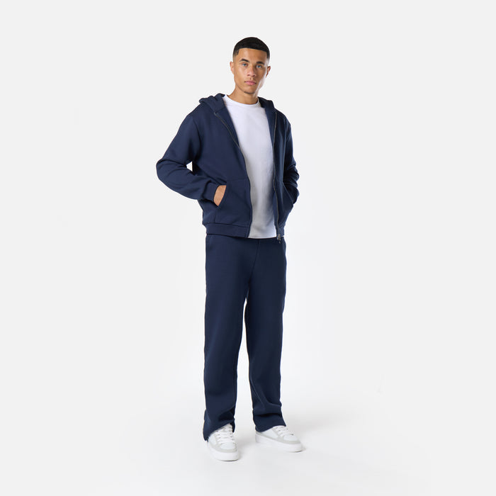 Relaxed Full Zip Open Hem Tracksuit | Navy