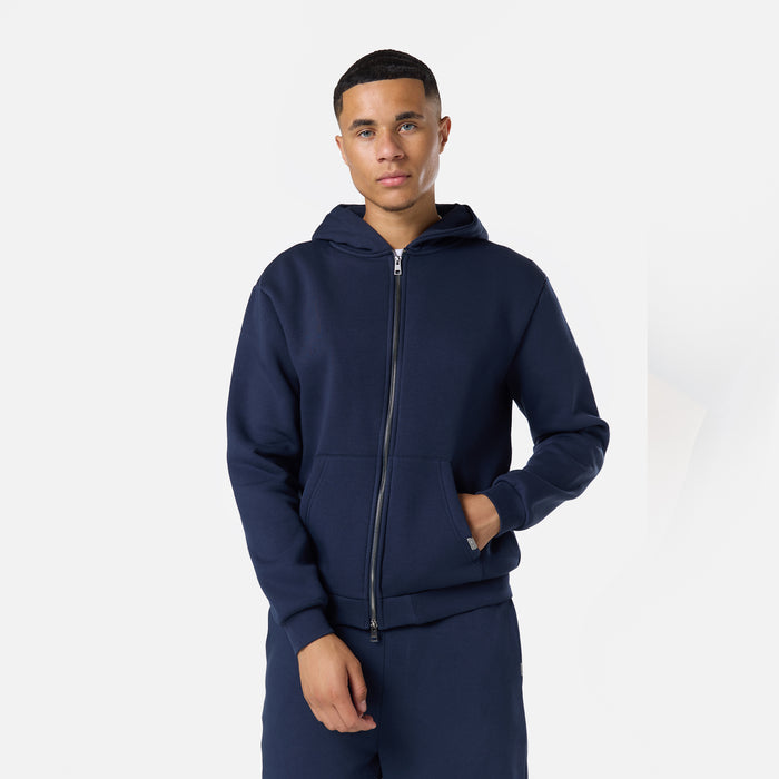 Relaxed Full Zip Open Hem Tracksuit | Navy