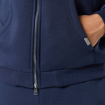 Relaxed Full Zip Open Hem Tracksuit | Navy
