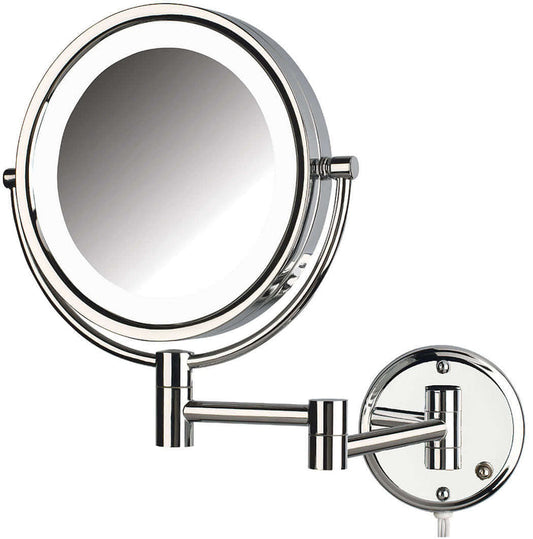 Reversible 8X/1X LED Plug-In Makeup Mirror  - Jerdon Style