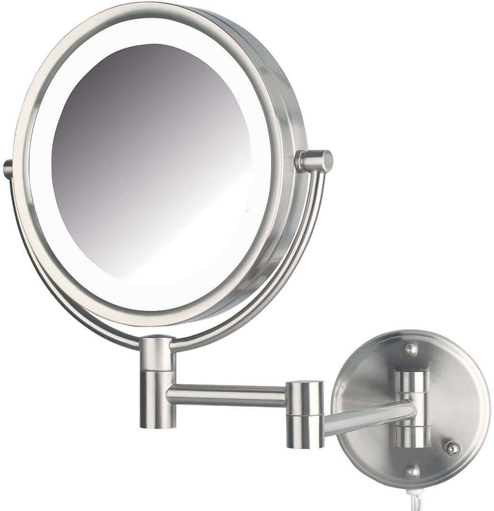 Reversible 8X/1X LED Plug-In Makeup Mirror  - Jerdon Style