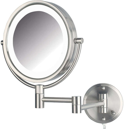 Reversible 8X/1X LED Plug-In Makeup Mirror  - Jerdon Style