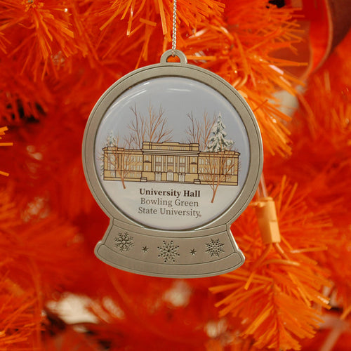 RFSJ University Hall Pewter Snow Globe Ornament