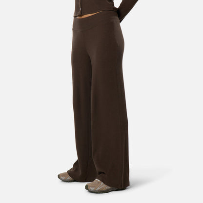 Ribbed Open Hem Set | Coffee