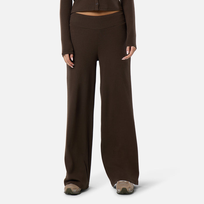 Ribbed Open Hem Set | Coffee
