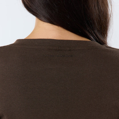 Ribbed Open Hem Set | Coffee