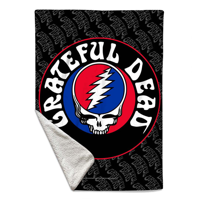 Rocksax Grateful Dead Sherpa Fleece Blanket - Logo