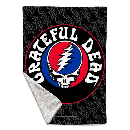 Rocksax Grateful Dead Sherpa Fleece Blanket - Logo