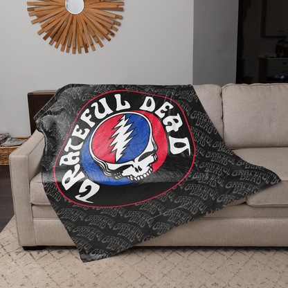 Rocksax Grateful Dead Sherpa Fleece Blanket - Logo