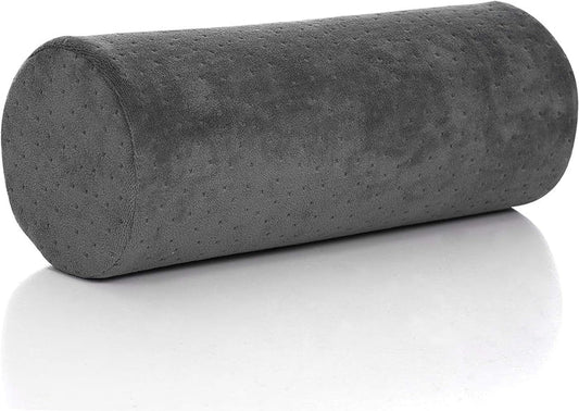 Round Cervical Roll Pillow – Bamboo Cover, Neck & Spine Support (Grey)