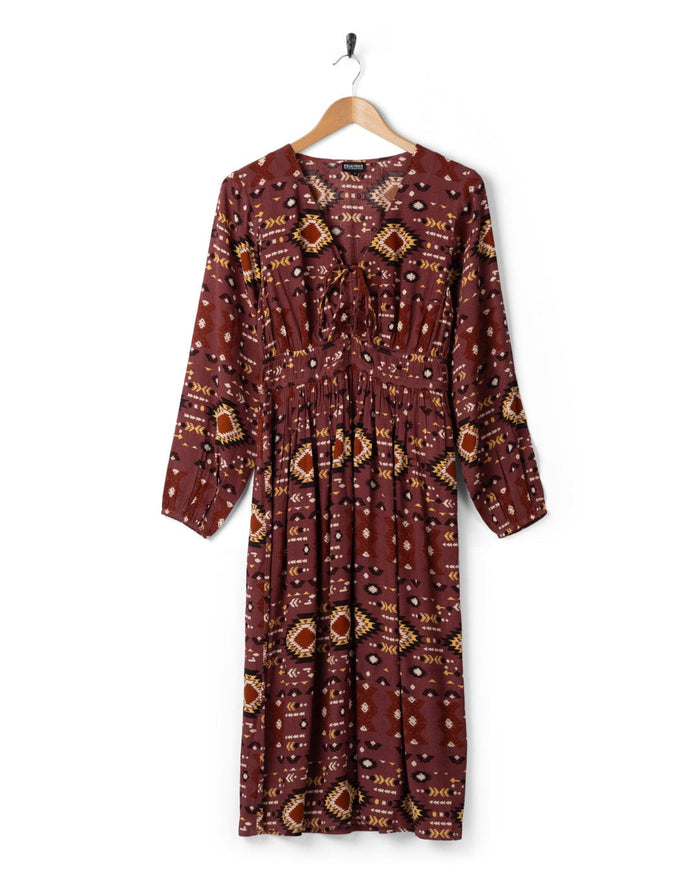 Sabina Womens Midi Dress in Dark Pink