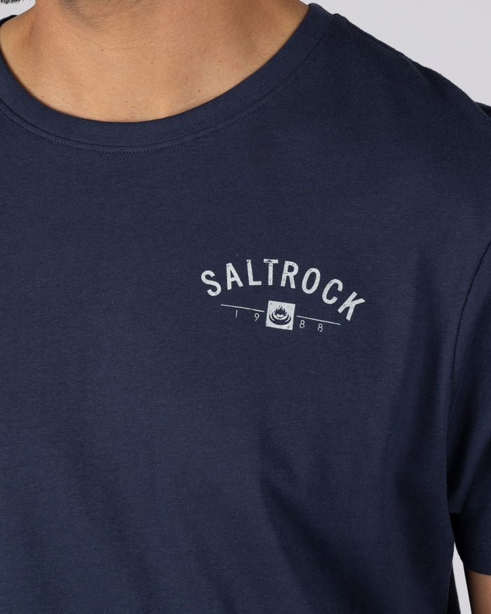 Saunton Mens Location T-Shirt in Blue